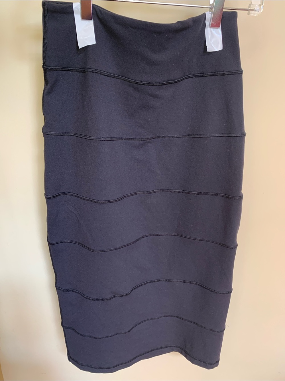 lululemon athletica Black Ribbed-Panel Pencil Skirt